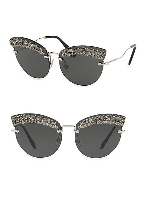 Miu Miu 65mm Embellished Cat Eye Sunglasses