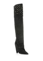 Saint Laurent Studded Suede Over-the-knee Boots