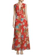 Nicholas N/nicholas Hydrangea Silk Maxi Dress