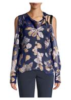 Yigal Azrouel Cold Shoulder Scarf Blouse