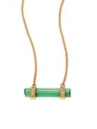 Jacquie Aiche Diamond, Green Tourmaline & 14k Yellow Gold Bar Pendant Necklace
