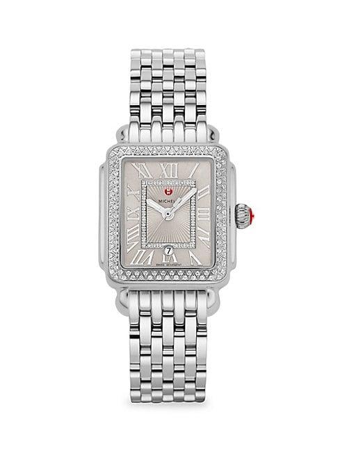 Michele Watches Deco Madison Mid Stainless-steel Diamond Bracelet Watch