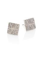 John Hardy Modern Chain Diamond & Sterling Silver Stud Earrings