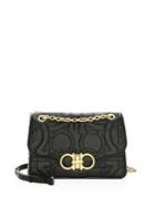 Salvatore Ferragamo Large Quilted Flap Leather Crossbody Bag