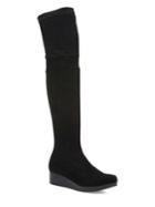 Robert Clergerie Natul Stretch Suede Over-the-knee Wedge Boots