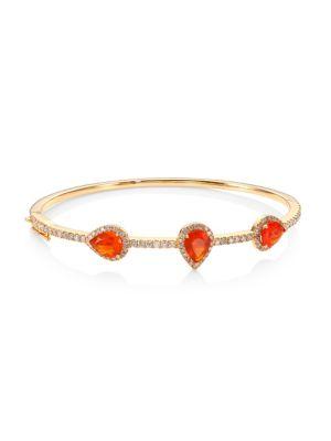 Bavna Fire Opal 18k Rose Gold Bracelet