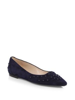Tod's Stud Suede Flats