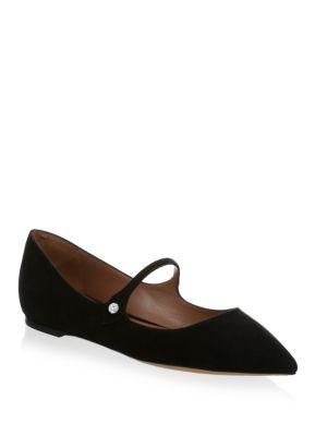 Tabitha Simmons Hermione Suede Point Toe Mary Jane Flats