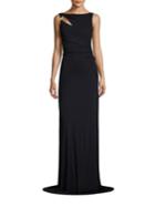 David Meister Shirred Jersey Gown