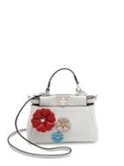 Fendi Micro Peekaboo Flower-embellished Leather Satchel