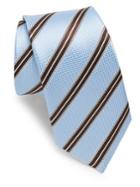 Ike Behar Blue & Brown Stripe Tie