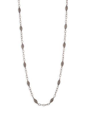 Bavna Diamond Pave Bead & Chain Necklace