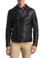 Saks Fifth Avenue Modern Leather Asymmetrical Moto Jacket