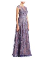 Rene Ruiz Sleeveless Embellished Tulle Gown