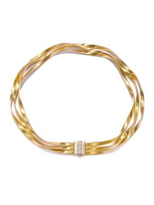 Marco Bicego Masai Diamond, 18k Yellow Gold & 18k White Gold Multi-strand Necklace