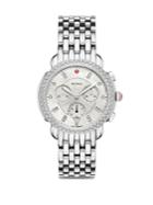 Michele Watches Sidney Stainless Steel & Diamond Chronograph Bracelet Watch