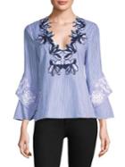 Tanya Taylor Gail Embroidered & Lace Top
