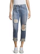 7 For All Mankind Josefina Studded High-rise Distressed Jeans