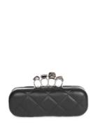 Alexander Mcqueen Four-ring Matelasse Embellished Leather Clutch