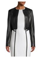 Michael Kors Collection Cropped Leather Jacket