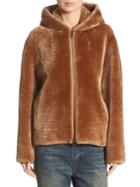 Vince Leather Shearling Hoodie