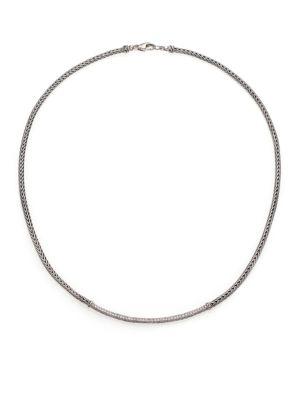 John Hardy Classic Chain Diamond & Sterling Silver Mini Necklace