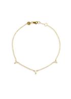 Jennifer Zeuner Jewelry Ava White Sapphire & 18k Yellow Gold Vermeil Sterling Silver Station Anklet
