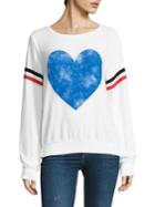 Wildfox Sun Kissed Classic Heart Striped Sweatshirt