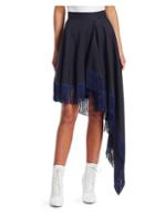 Calvin Klein 205w39nyc Asymmetric Wool Fringe Skirt