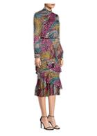 Saloni Isa Silk-blend Printed Midi Dress
