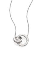 Michael Kors Heritage Logo Pave Double-ring Pendant Necklace/silvertone