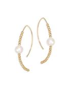Mizuki 14k Rose Gold & Pearl Marquis Hoop Earrings