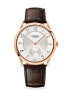 Hermes Watches Slim D'hermes Manufacture, 18k Rose Gold & Alligator Strap Watch
