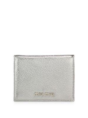 Miu Miu Madras Metallic Leather Bifold Wallet