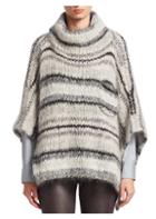Brunello Cucinelli Mohair & Wool Striped Poncho