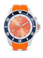 Kyboe Stainless Steel Syracuse Orange Strap Watch