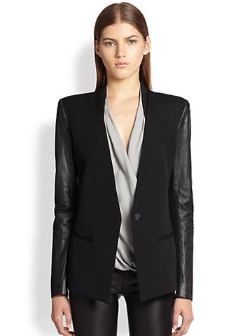 Helmut Lang Wool & Leather Blazer