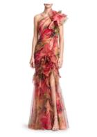 Marchesa One-shoulder Silk Organza Gown