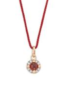 Pomellato M'ama Non M'ama 18k Rose Gold, Garnet & Diamond Pendant Necklace
