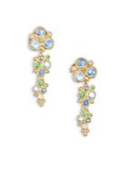 Temple St. Clair Mare Diamond, Royal Blue Moonstone, Blue Sapphire, Tsavorite & 18k Yellow Gold Drop Earrings