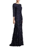 Theia Boatneck Petal Gown