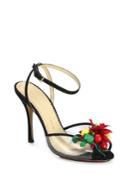Charlotte Olympia Tropicana Embellished Satin & Pvc Peep-toe Sandals