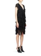 Givenchy Tiered Ruffle Lace-up Dress