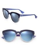 Dior Sight1 54mm Mirrored Half-rim Sunglasses