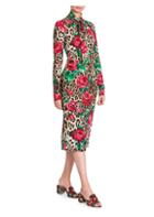 Dolce & Gabbana Silk Charmeuse Tie Neck Tubino Dress