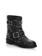 Jimmy Choo Youth Studded Leather Biker Boots