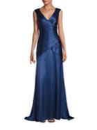Kay Unger Tiered Wrap Gown
