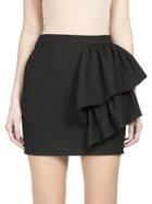 Saint Laurent Fitted Skirt With Side Ruffles