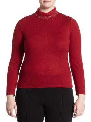 Stizzoli, Plus Size Long Sleeves Knitted Top