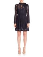 Red Valentino Lace Tie-neck A-line Dress